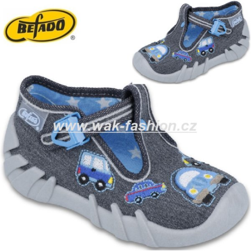 CHLAPECKÉ BAČKORY BEFADO SPEEDY 110P341 VEL. 25 ŠEDÁ