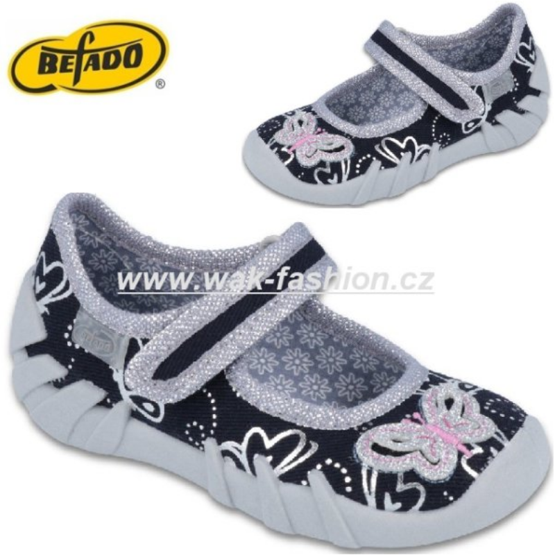 DÍVČÍ BAČKORY BEFADO SPEEDY 109P177 VEL. 21 MODRÁ
