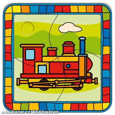BINO VKLÁDACÍ DŘEVĚNÉ PUZZLE LOKOMOTIVA PRO NEJMENŠÍ