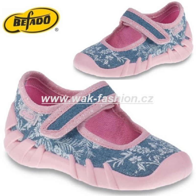 DÍVČÍ BAČKORY BEFADO SPEEDY 109P160 MODRÁ