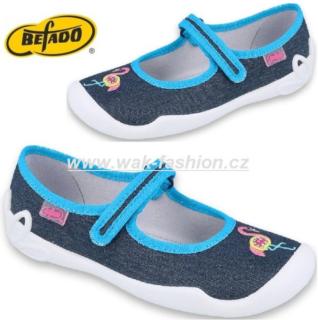 BALERÍNKY BEFADO BLANCA 114Y400 VEL. 34 MODRÁ