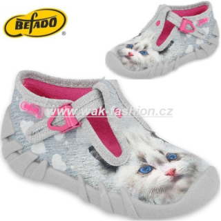 DÍVČÍ BAČKORY BEFADO SPEEDY 110P416 VEL. 23-26 ŠEDÁ