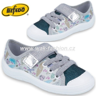 DÍVČÍ TENISKY BEFADO TIM 251X145 VEL. 29,30 STŘÍBRNÁ